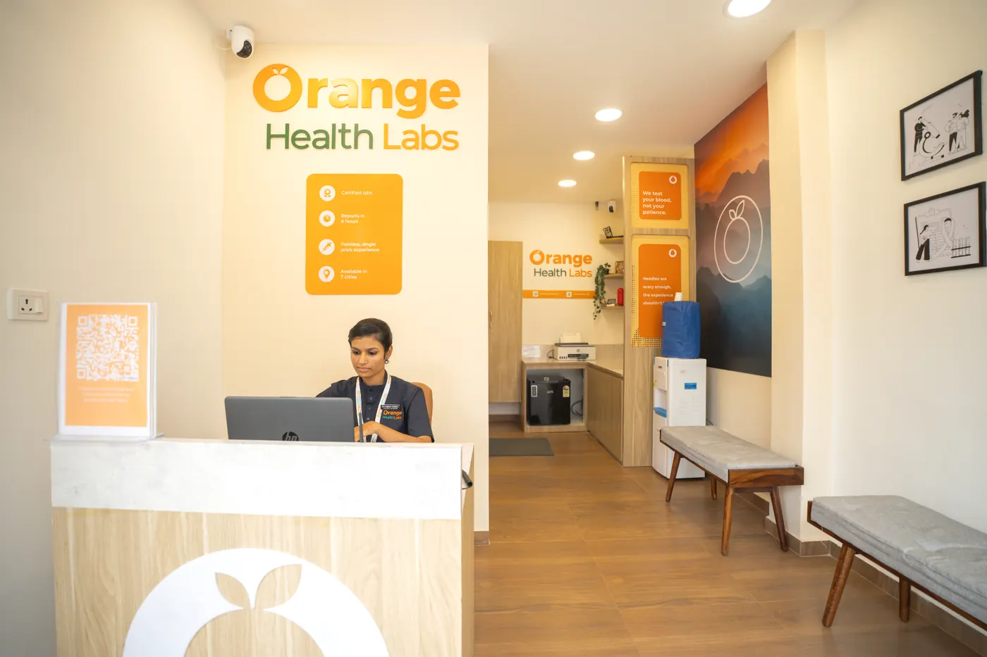 Orange Health Labs reception area