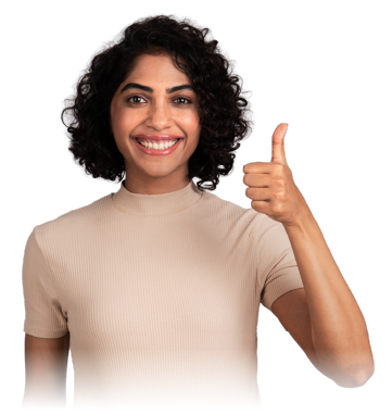Man showing thumbs up